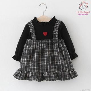 Đầm Bé Gái Tay Dài Phối Lưới
