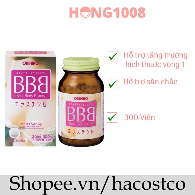 Viên uống Orihiro BBB 300 viên Giúp Nở Ngực Săn Chắc Ngực Best Beauty Body