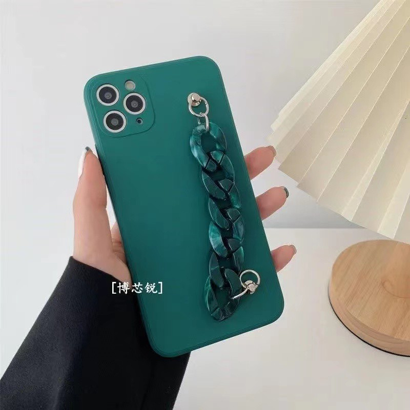 Samsung S8PLUS S9 S9PLUS S10 S10PLUS S7edge S21Ultra S21+ A12 A42 4G A6 A8 2018 A6Plus A6+ Ink green marble Bracelet mobile phone case Japanese and Korean style creative Bracelet mobile phone protective cover Fashion mobile phone fall proof soft shell