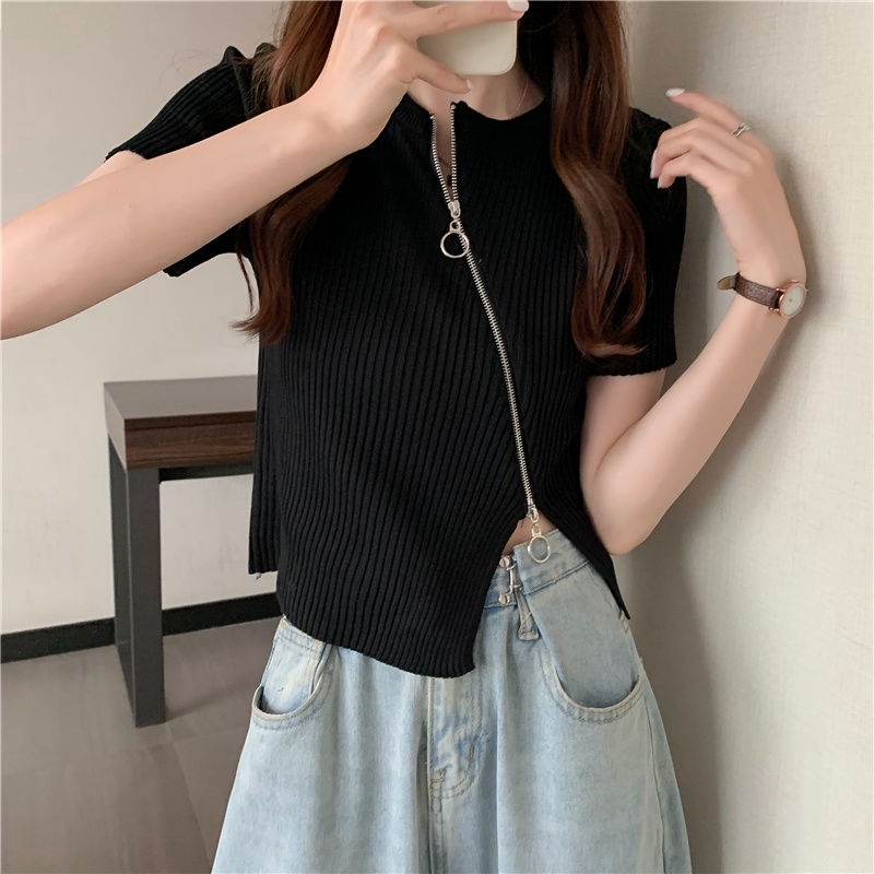 Áo Thun Tay Ngắn Chất Lụa Lạnh Mỏng Thiết Kế Độc Đáo Thời Trang Cho Nữ 2022