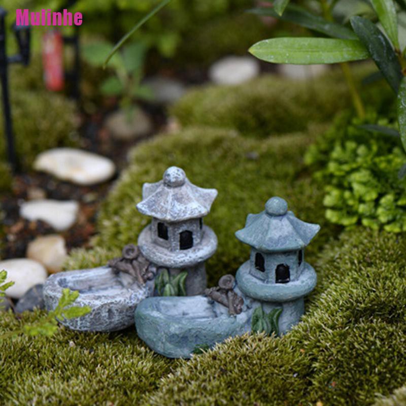 Mô Hình Tháp Ao mini Bằng Nhựa Resin Dùng Trang Trí Vườn DIY