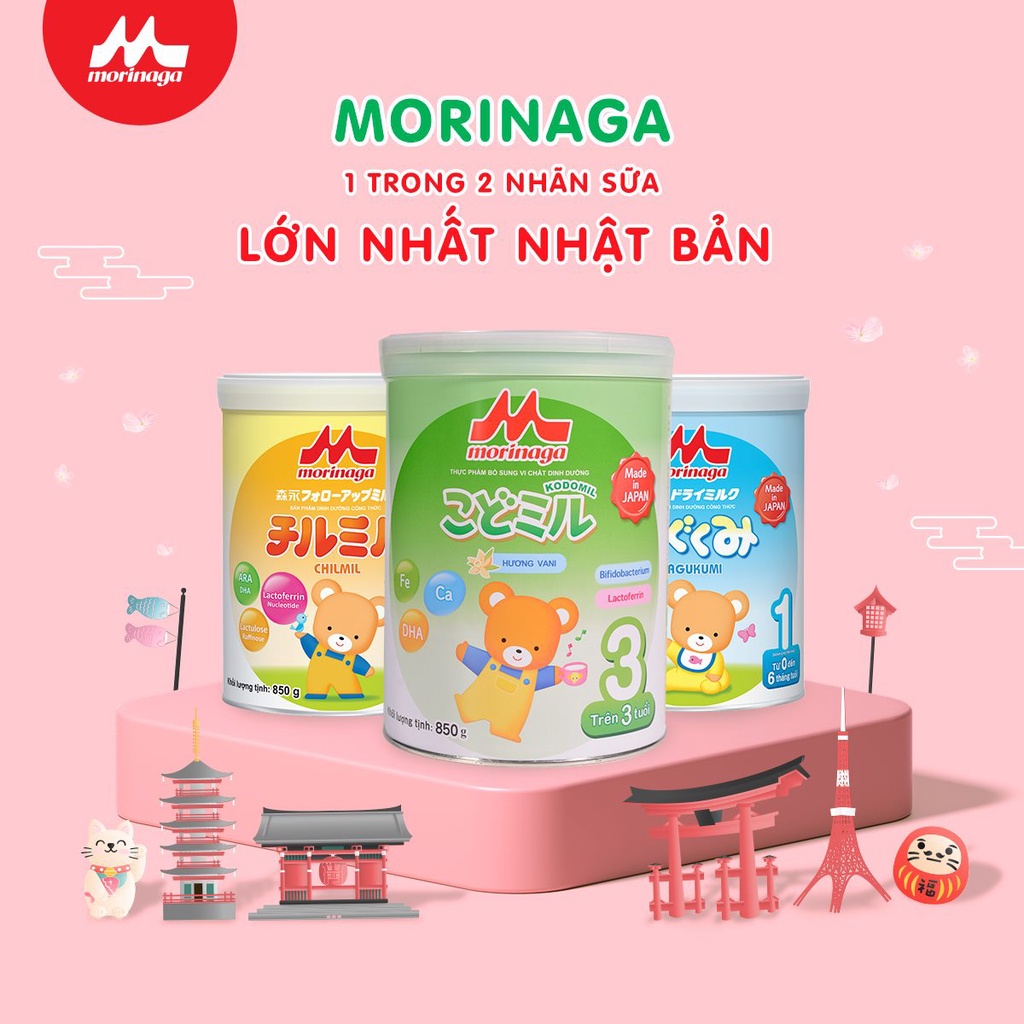 Sữa Morinaga Chilmil số 2 Nhật Bản 850g Tăng Sức Đề Kháng, DHA, Ca Chính Hãng