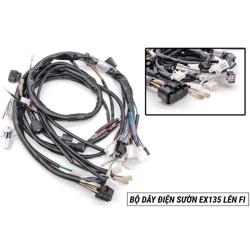 Bộ dây điện sườn cho Ex135 lên Fi xe exciter 4 số - 5 số siêu rẻ