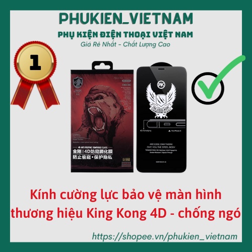 [ Đã có 12/13 ] Kính cường lực chống nhìn trộm King Kong ✔️ Hàng chính hãng ✔️