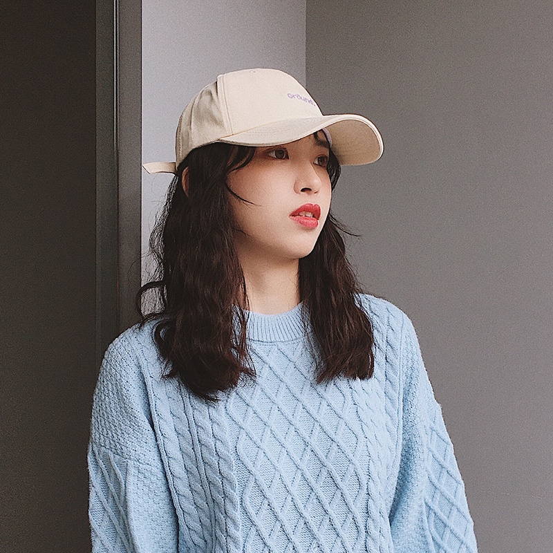 Mũ Lưỡi Trai Vành Cong Mềm Chống Nắng Màu Hồng Phong Cách Hàn Quốc Thời Trang Xuân Hè Cho Nữ