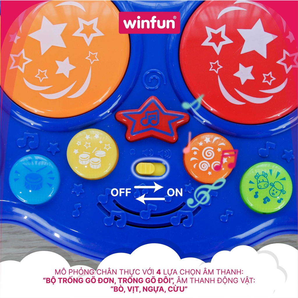 Trống đồ chơi cho bé có đèn nhạc Winfun WF002010-NL