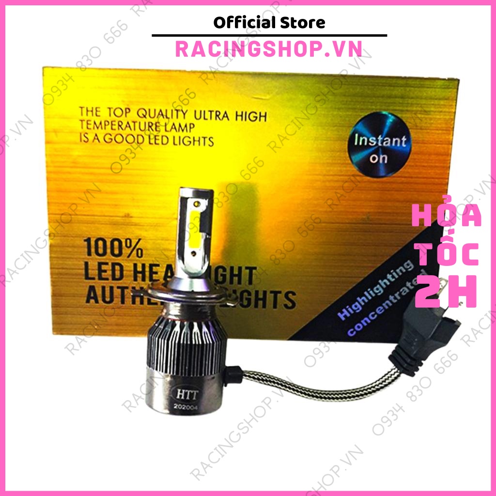 Đèn led xe máy Đèn pha trợ sáng xe máy ô tô C6 F2 LEDVNRACING 2022 độ sáng gom BH 3 tháng led chính hãng RACINGSHOPVN