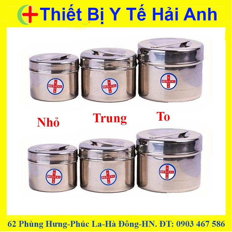 Hộp Đựng Bông inox Các Cỡ Nhỏ, Trung, To.