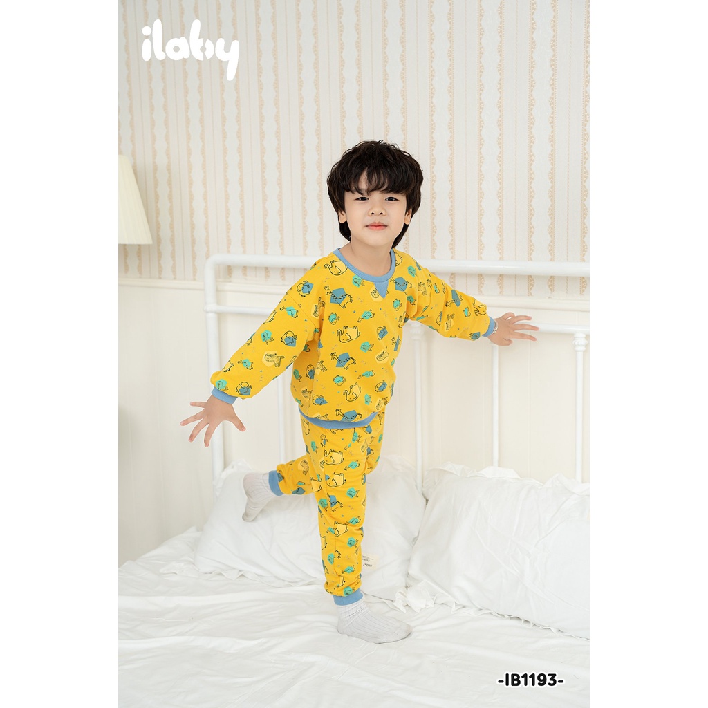 Bộ nỉ cho bé ILABY in tràn phối bo chất liệu nỉ dày dặn