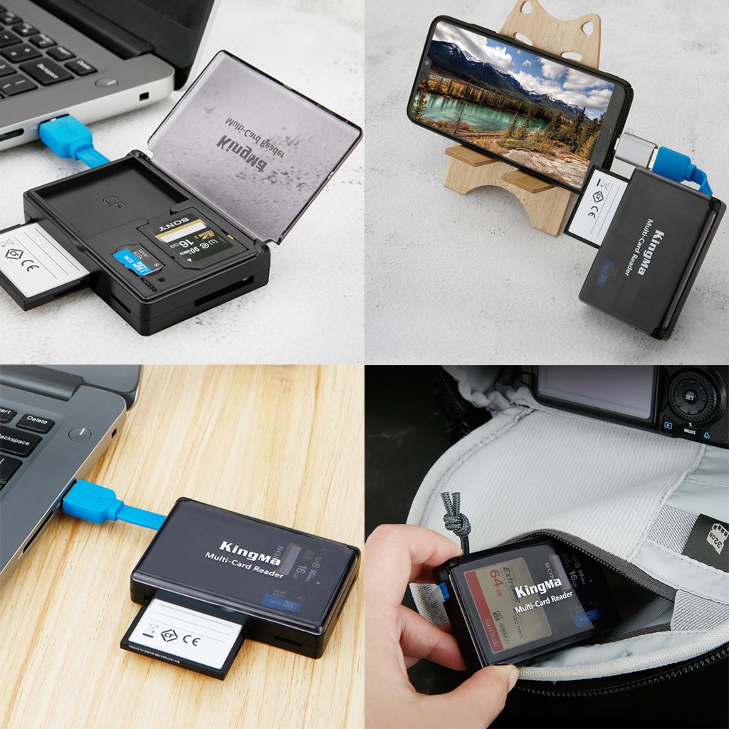 Đầu đọc thẻ nhớ all in one, đọc thẻ kingma 3in1 USB 3.0