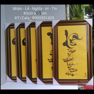 Bộ tranh thư pháp NHÂN-LỄ-NGHĨA-TRÍ-TÍN.Quà tặng Tân gia, khai trương,ông bà, ha mẹ, bạn bè, đối tác.Tranh trang trí tết