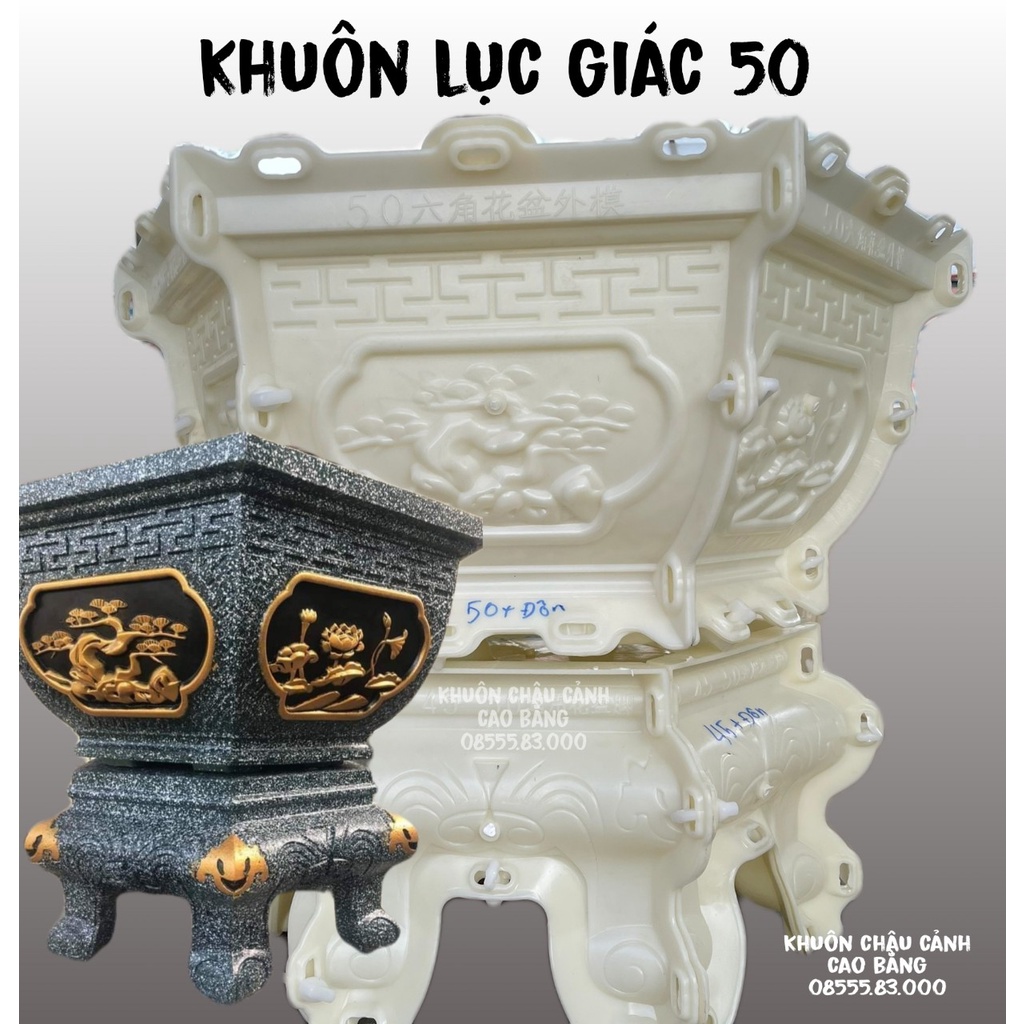 Khuôn đúc chậu lục giác 50 và chân đôn