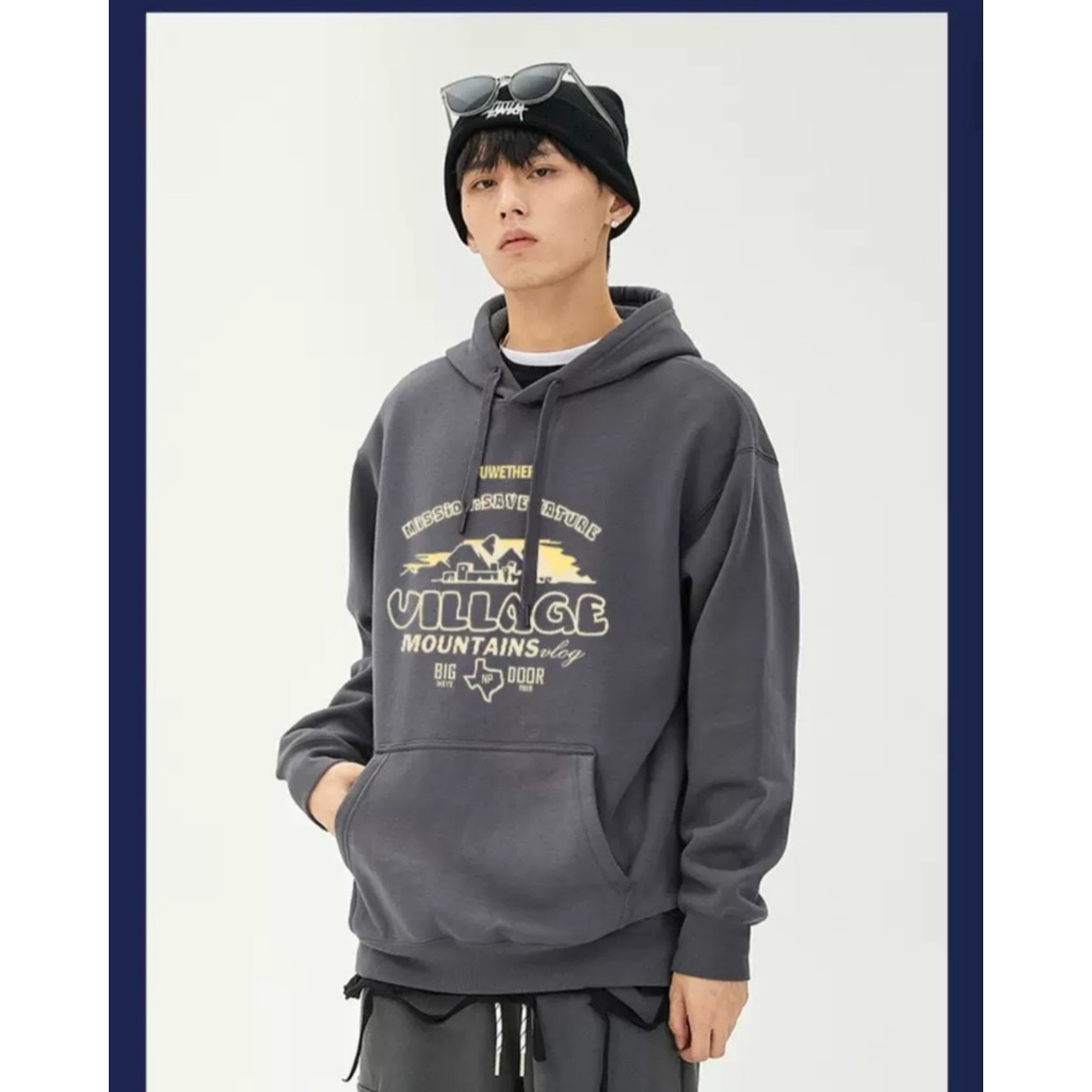Áo Hoodie Mũ Trùm Đầu VILLAGE Nỉ Ngoại Phong Cách Nam Nữ Thời Trang Hot Trend 2022