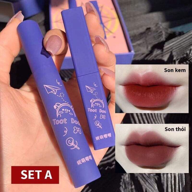 Set 2 son Toot Dodo hình con heo xinh xỉu 🐷