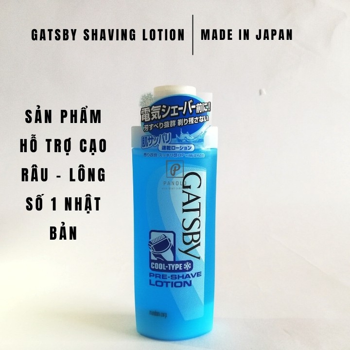 Cạo lông vùng kín dạng nước Gatsby Shave Lotion Cool Type 140ml, Cạo lông mày lông nách lông cơ thể