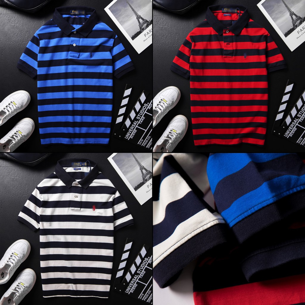 POPLÁo Thun Polo SLimFit sọc ngang siêu đẹp siêu chất  3 màu siêu chất cực đẹp , đẹp banh nóc ko tin hả click now