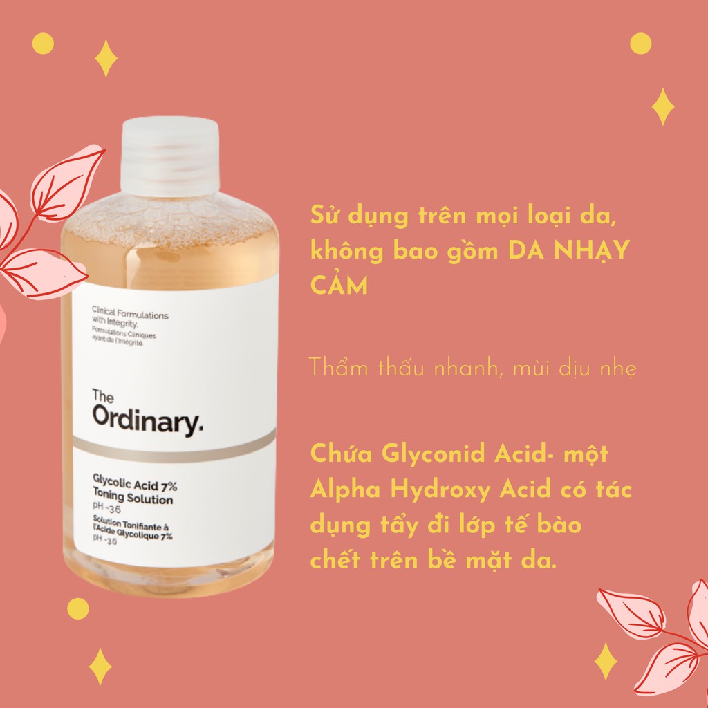 Toner tẩy tế bào chết The Ordinary Glycolic Acid 7% Toning Solution 240ml