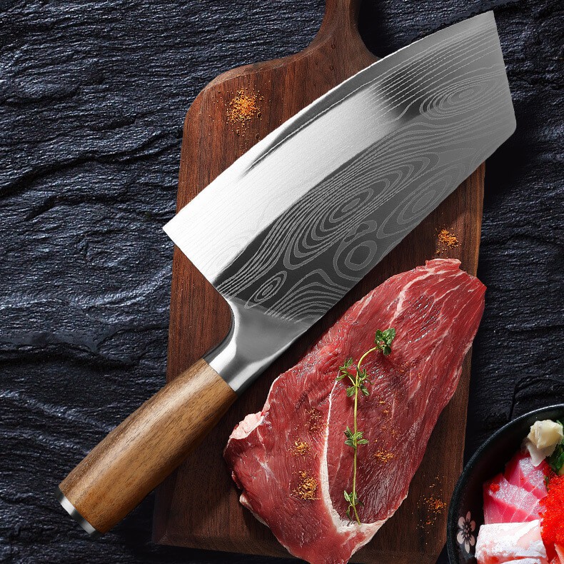 [FREESHIP 50K] DAO - DAO BẾP NHẬT BẢN SANTOKU THÉP DAMASCUS MÃ EDT124 nt