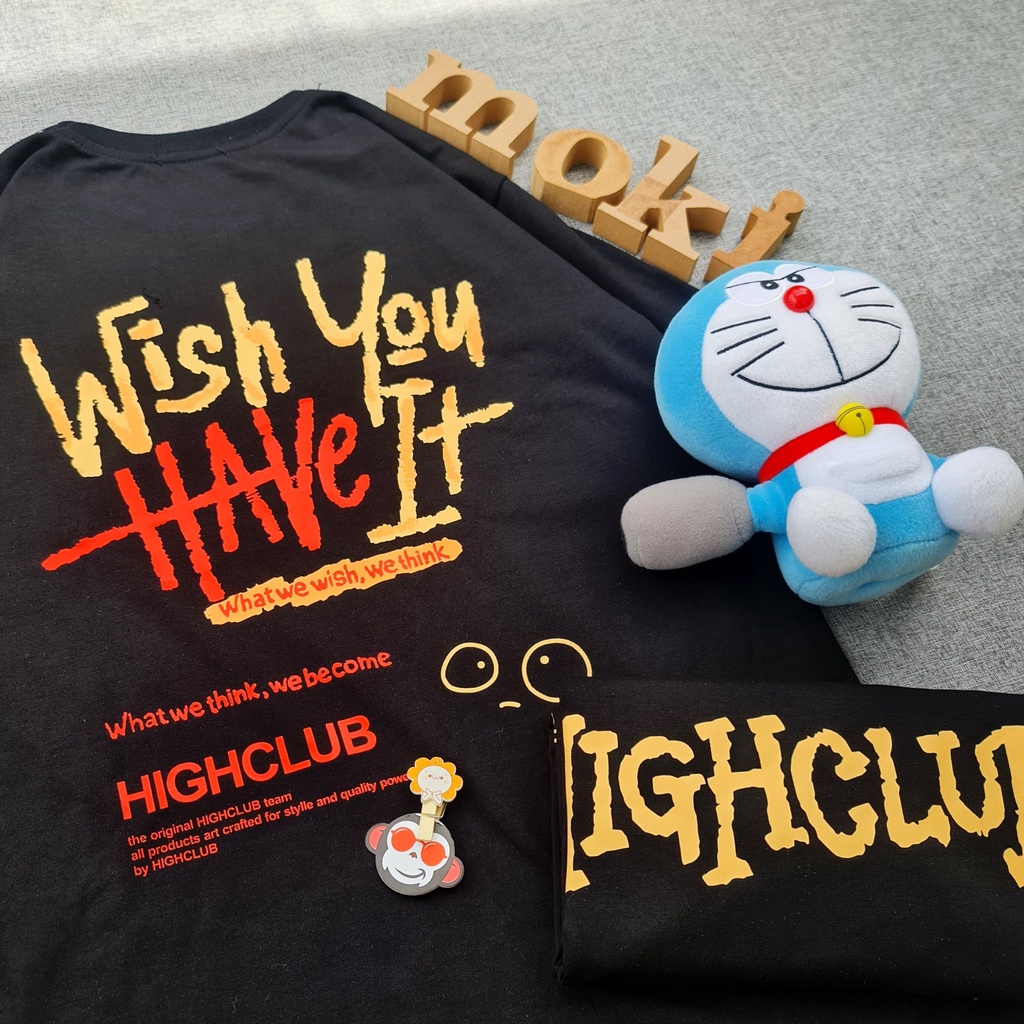 Áo phông áo thun nam nữ tay lỡ from rộng freesize chất cotton thoáng mát in  hình thằng bé và chữ whish đơn giản
