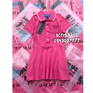 Váy Hè Bé Gái Polo Cổ Viền Trắng