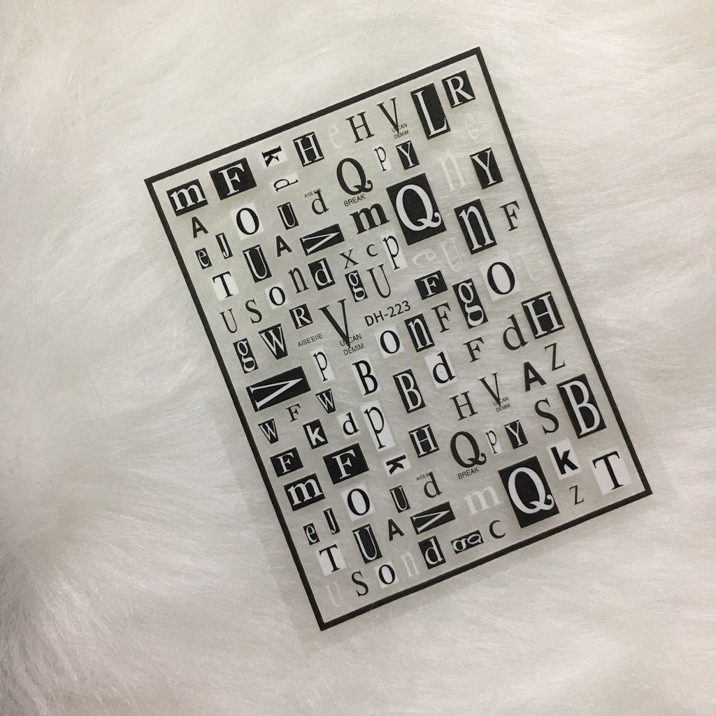 Sticker & Decal hình chữ dán móng mẫu mới