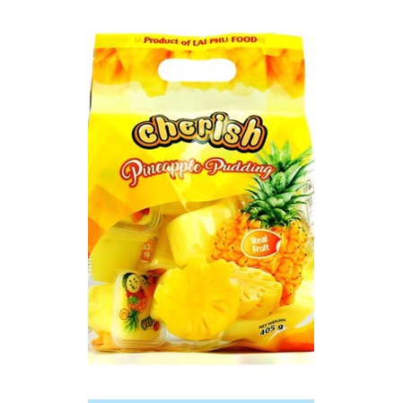 Thạch Pudding Cherish Lai Phú vị Xoài/ Dứa / Mãng Cầu 405g trái cây thật