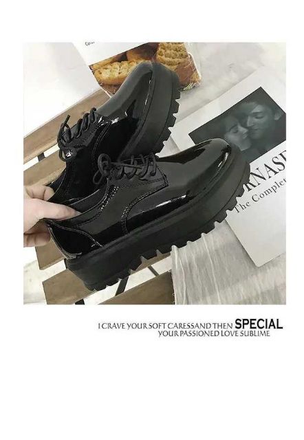 (Sẵn 37/Ảnh thật) Giày ulzzang da bóng đơn giản thời trang A1 | BigBuy360 - bigbuy360.vn