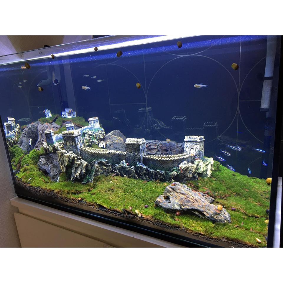 Vạn Lý Trường Thành trang trí thủy sinh, hồ cá cảnh, Size nhỏ 21cm