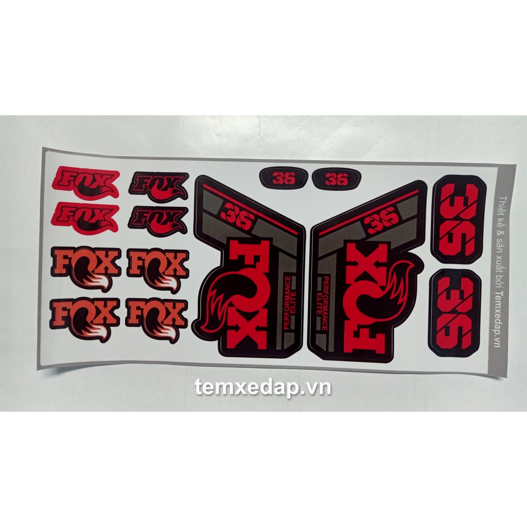 Tem decal dán phuộc xe đạp địa hình FOX 36 PERFORMANCE ELITE 2021 | Sticker phuộc xe đạp | Fork decal | Temxedap.vn
