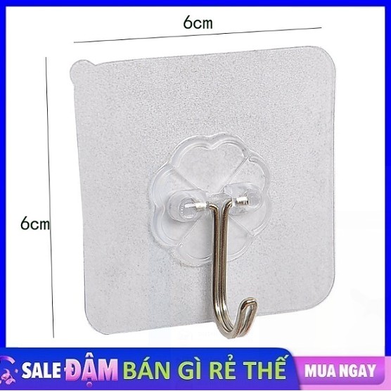 Combo 10 móc dán tường siêu chắc chắn 6x6cm , MÓC DÁN THẦN THÁNH siêu chịu lực sản phẩm vô cùng tiện dụng