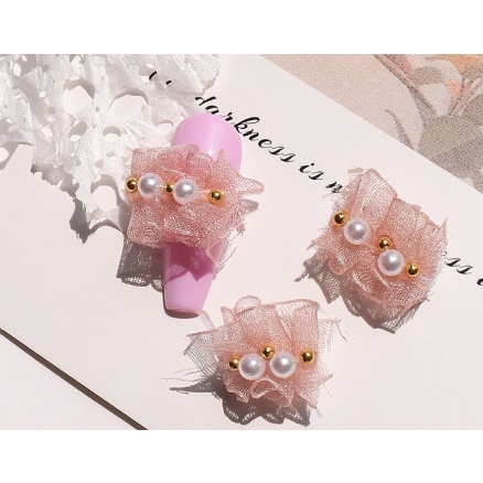 charm nơ nhún trang trí nail