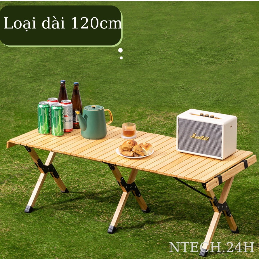Bàn gỗ xếp gọn dã ngoại tiện lợi 2 loại 90-120cm