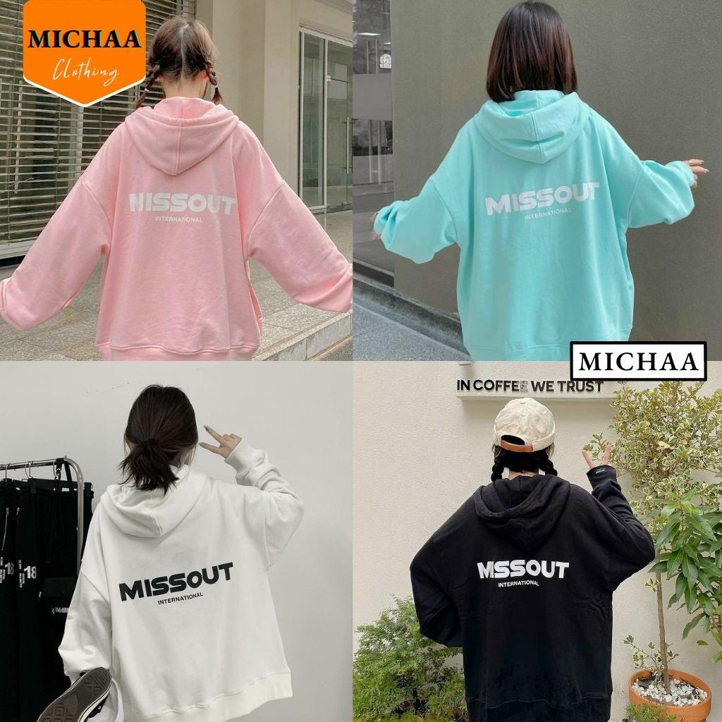 Áo Khoác Hoodie Nỉ MISSOUT Nam Nữ Ulzzang Unisex Dây Kéo Form Rộng - MICHAA