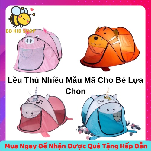 Lều Cho Bé - Lều Hình Thú Cao Cấp Tự Bung Không Cần Lắp Ghép - Loại 1 [BBKID SHOP]