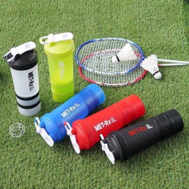 Bình MET RX 3 ngăn lắc pha sữa tập gym 500ml, mua nhiều giảm giá