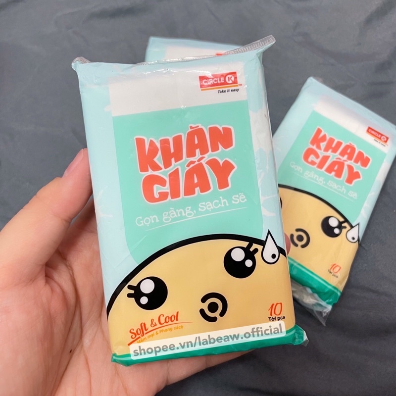 Khăn giấy mini CIRCLE K sạch sẽ dày mịn 4 LỚP x 10 TỜ