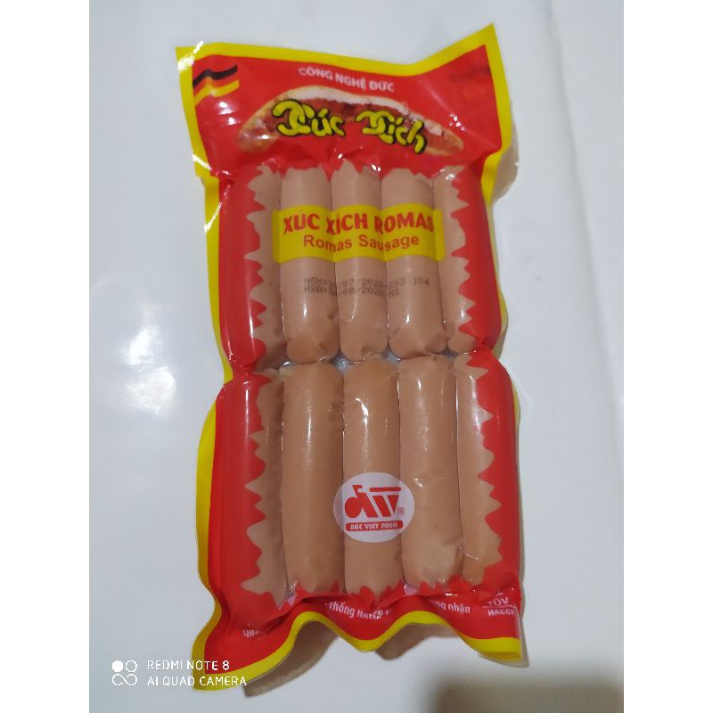 XÚC XÍCH ĐỨC VIỆT ROMAS GÓI 500G DATE LUÔN MỚI NHẤT( NHẬN ĐƠN NOW SHIP/ GRAB EXPRESS)