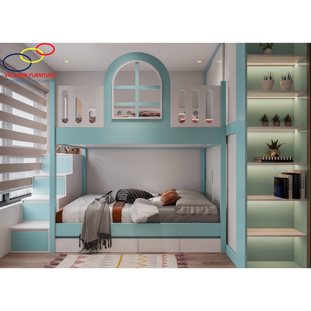 Giường tầng trẻ em Viethome đẹp hiện đại - Nôi thất Viethome bảo hành và bảo trì sản phẩm 6 năm