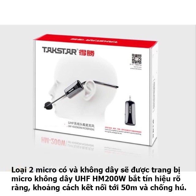 Máy trợ giảng Takstar E220, loa trợ giảng Bluetooth, UHF, ghi âm dùng cho Giáo viên,hướng dẫn viên,bán hàng