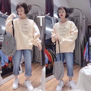 [Sói Xám] [Free ship 50k] ❤️❤️❤️- Áo nỉ time now BY12 -Vải xịn
