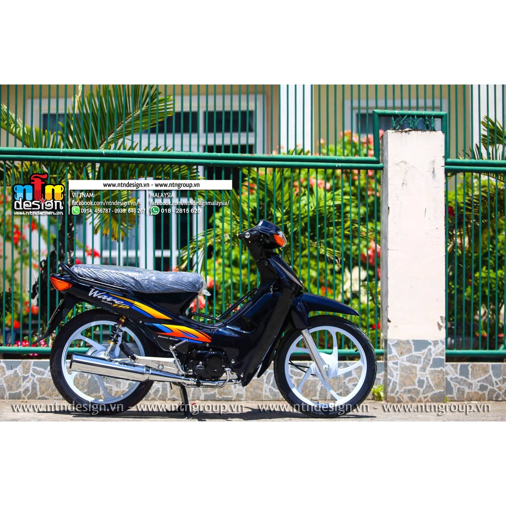 Tem Rời Dán Xe Wave  Nhỏ Mẫu Zin Đen Vàng Cực Đẹp, Hàng 3 Lớp Chất Lượng Cao ,Team Decal