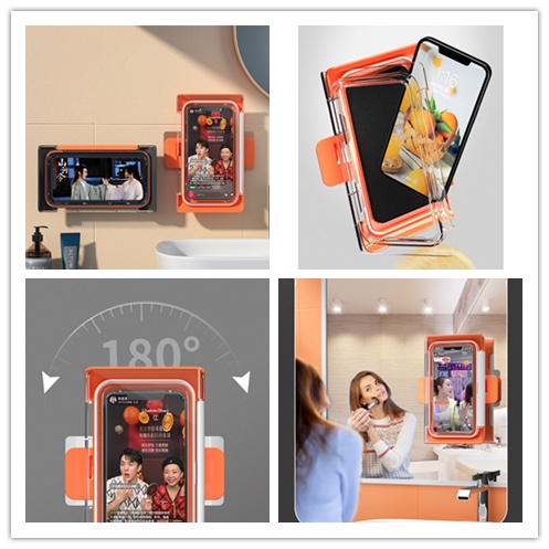 Kệ Đựng Điện Thoại/Máy Tính Bảng Gắn Tường Chống Thấm Nước Cho Nhà Tắm/Nhà Bếp