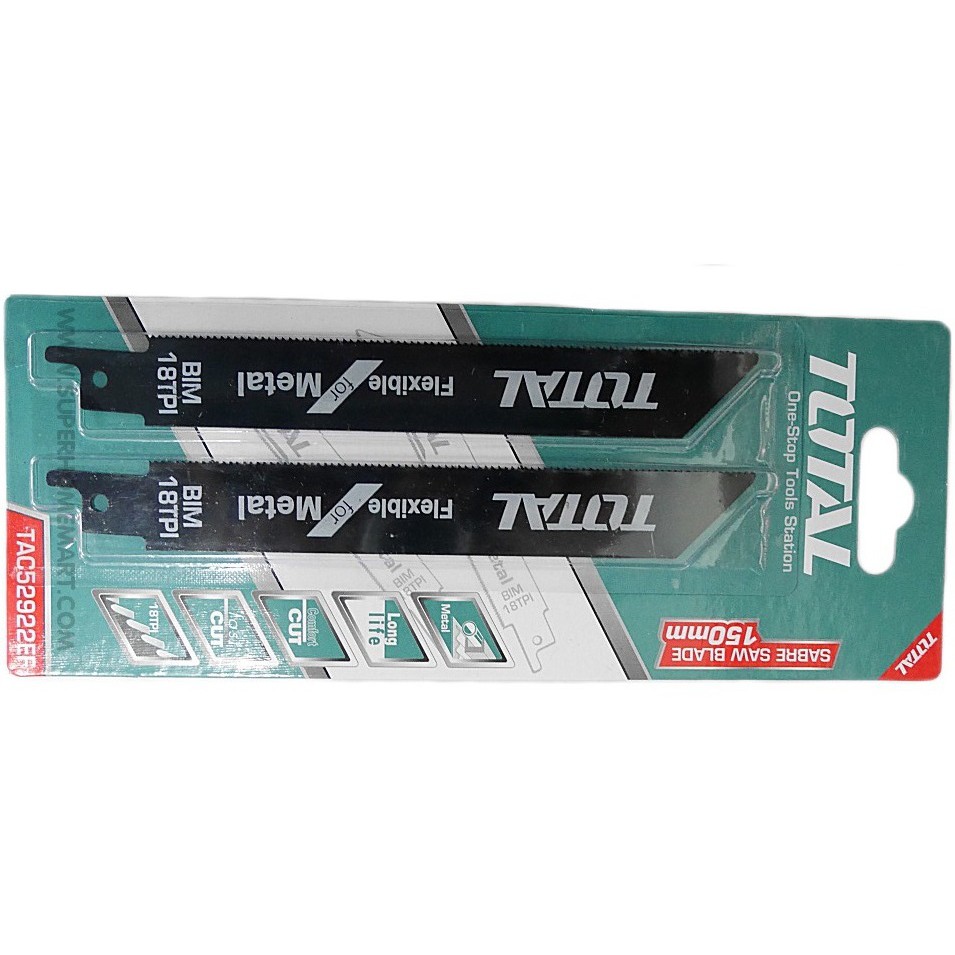 Total Bộ 2 lưỡi cưa kim loại cho máy cưa kiếm 150mm Metal TAC52922EF