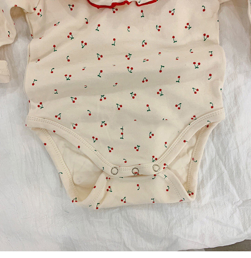 Jumpsuit Tay Dài Hoạ Tiết Cherry Đáng Yêu Cho Bé Gái