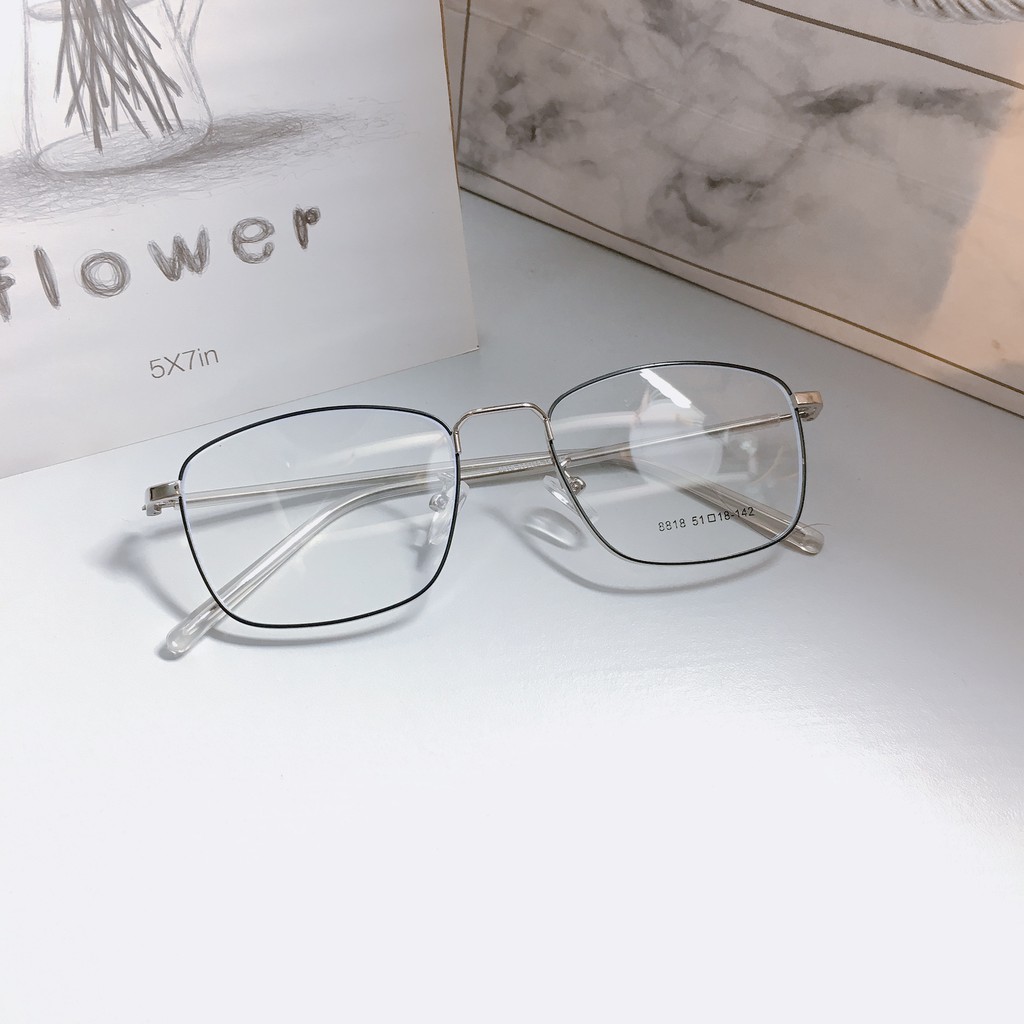 [Mã SKAMCLU7 giảm 10% cho đơn từ 0Đ] Gọng kính kim loại mảnh vuông 8818 nhận cắt mắt cận viễn loạn | BigBuy360 - bigbuy360.vn
