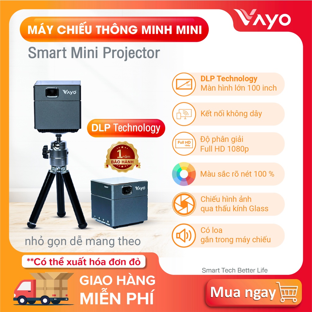 Máy chiếu thông minh mini Vayo - Smart Mini Projector