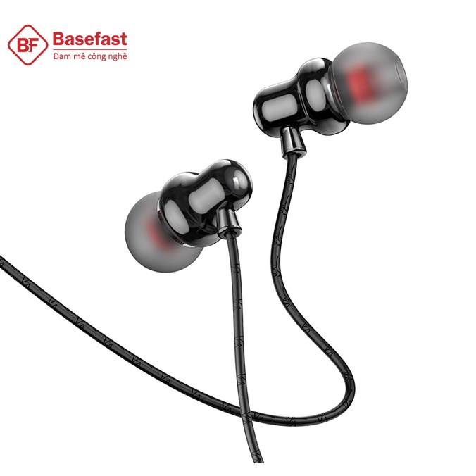Tai Nghe Dây Cao Cấp Có Núm Cao Su Jack 3.5 Basefast TN02 - Âm Thanh Sống Động Bảo Hành 12 Tháng