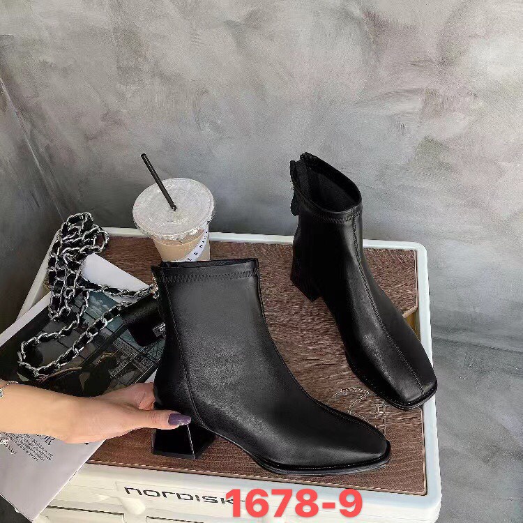 Giày bốt thời trang nữ QC MissBeney ❤️FREESHIP❤️ Boots cổ cao da mềm, mũi và gót vuông 1678-9K