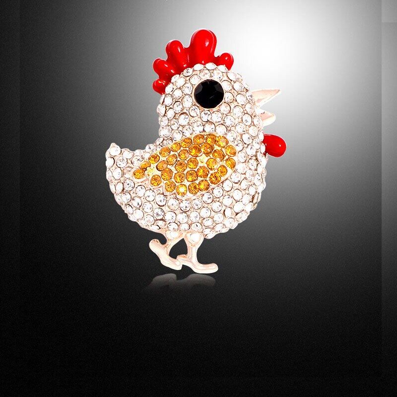 Ghim Cài Áo Hình Gà Con Đính Đá Dễ Thương Sáng Tạo