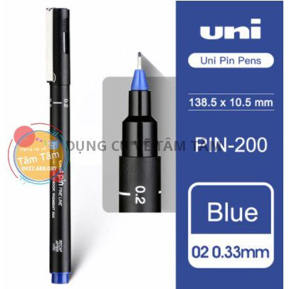 [ TÂM TÂM ]-Bút vẽ kỹ thuật Uni Pin, Bút line đi nét Uni pin màu xanh dương và Uni Pin màu đỏ-
